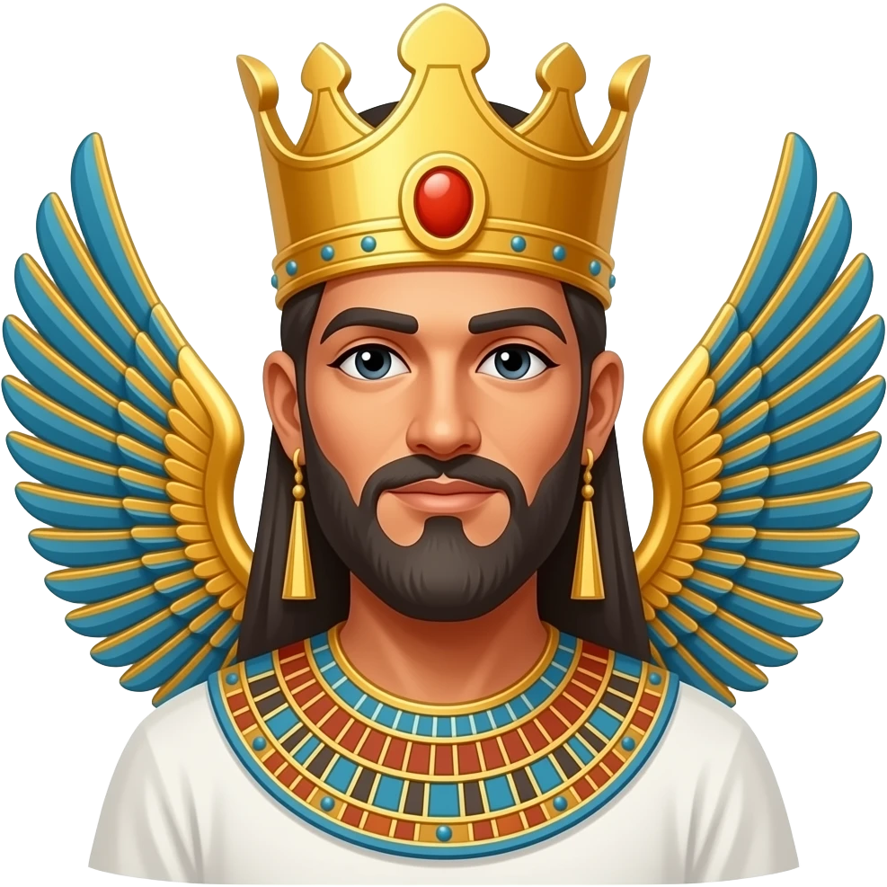 A Mesopotamia ancient winged king emoji