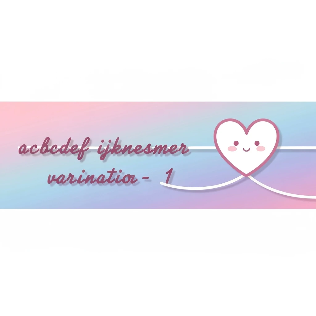 pastel emo banner with a heart accent, cute, expressive, minimal, variation 1 emoji