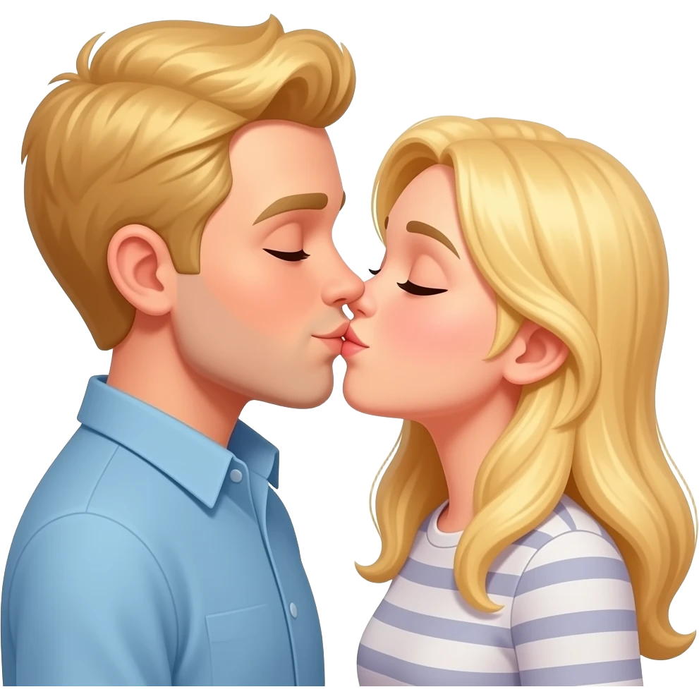 Liebespaar beide blond kuss emoji