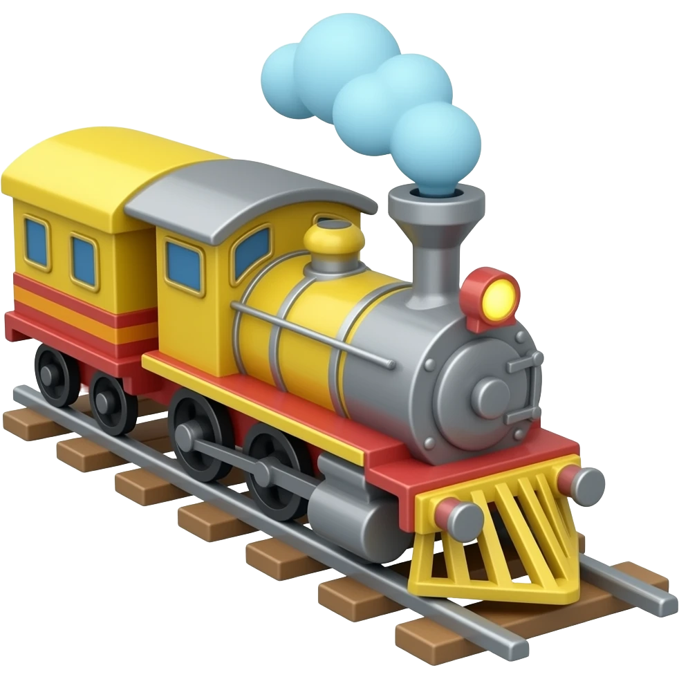 Toy train on train track emoji