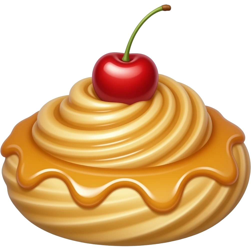 Caramel swirl with a cherry on top emoji