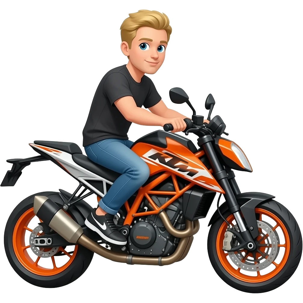 blonder man fährt ein ktm motorrad emoji