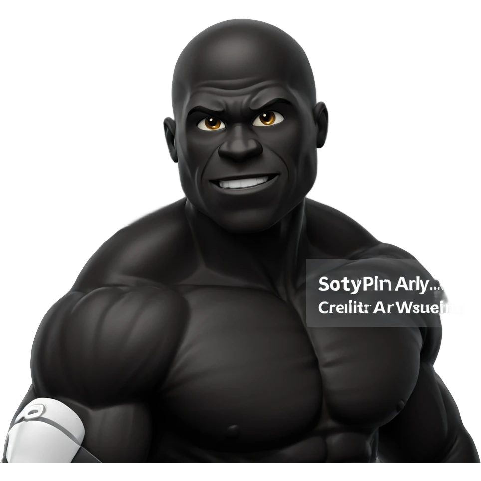 muscular boy with a smile emoji