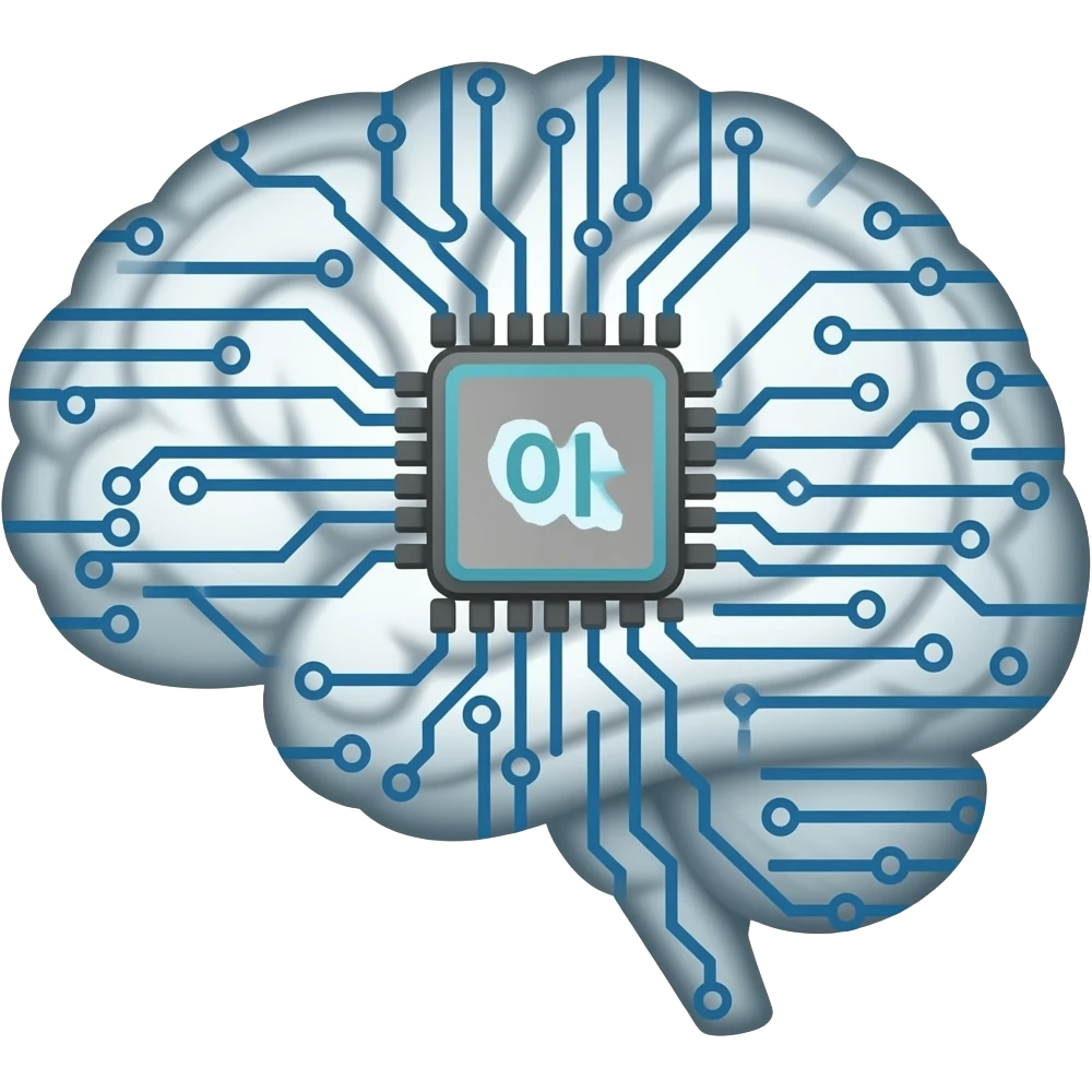 LOGO BRAIN ARTIFICIAL INTELLIGENCE WITHE with code to insert in latex file emoji