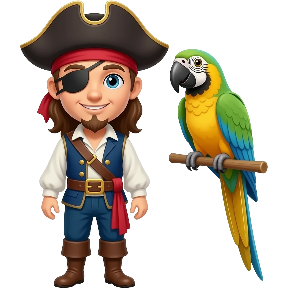 pirate and parrot emoji