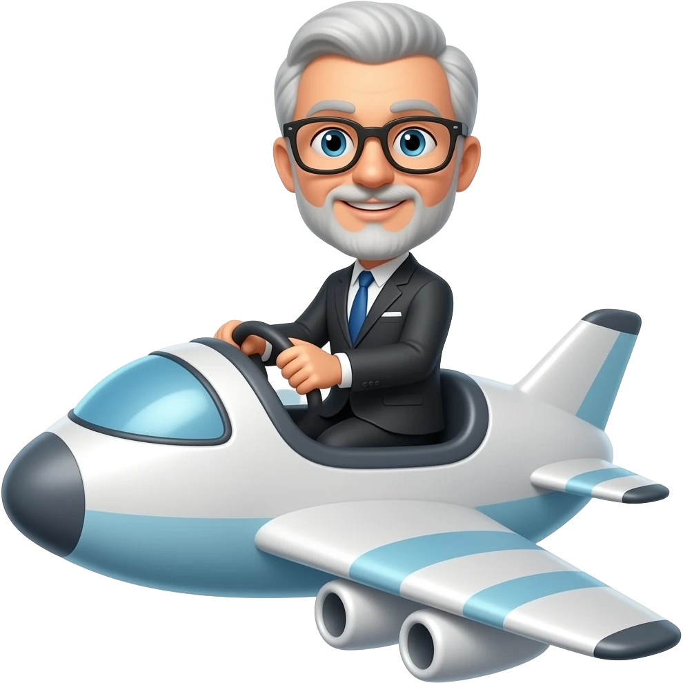 professor riding an airplane emoji