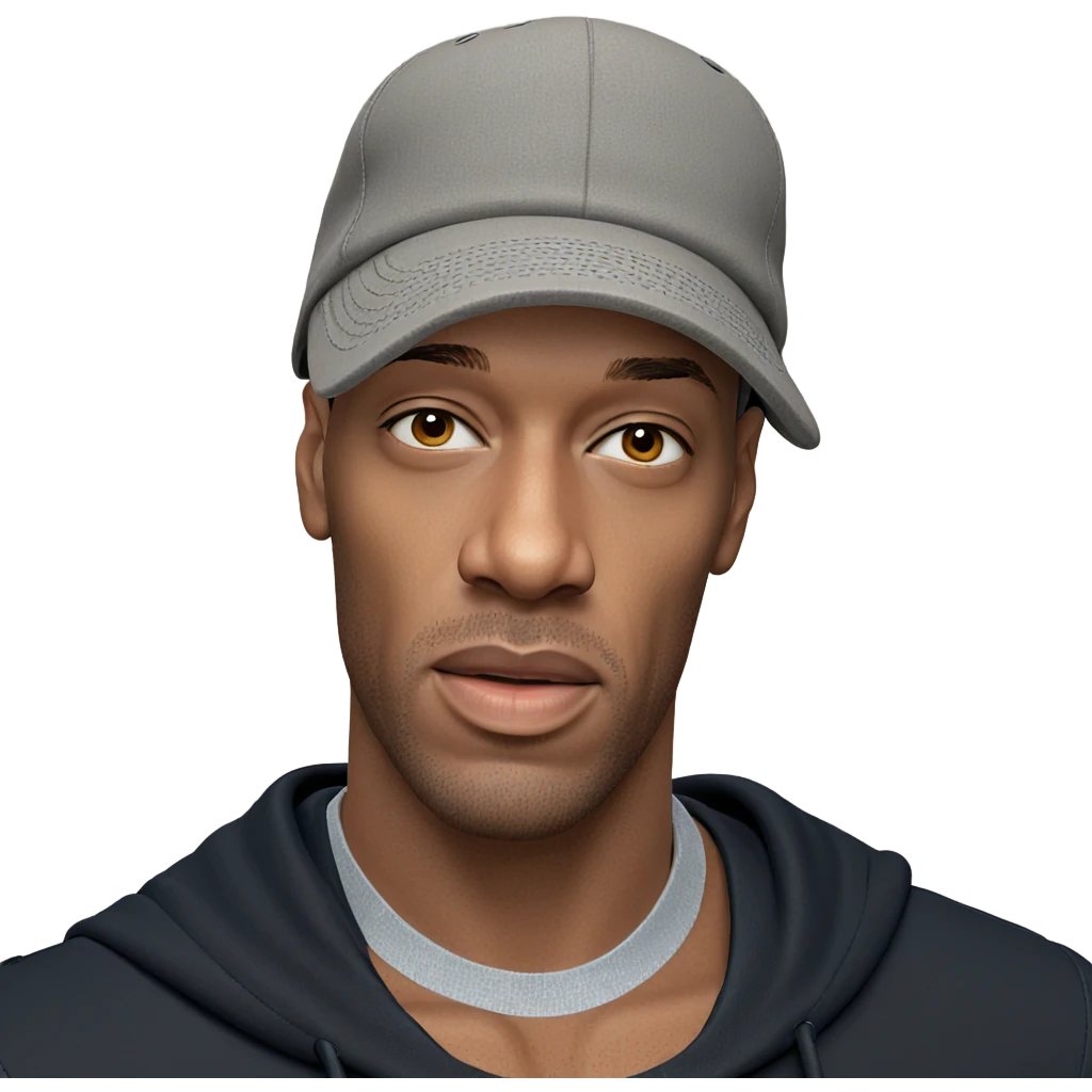 handsome male portrait in hat emoji