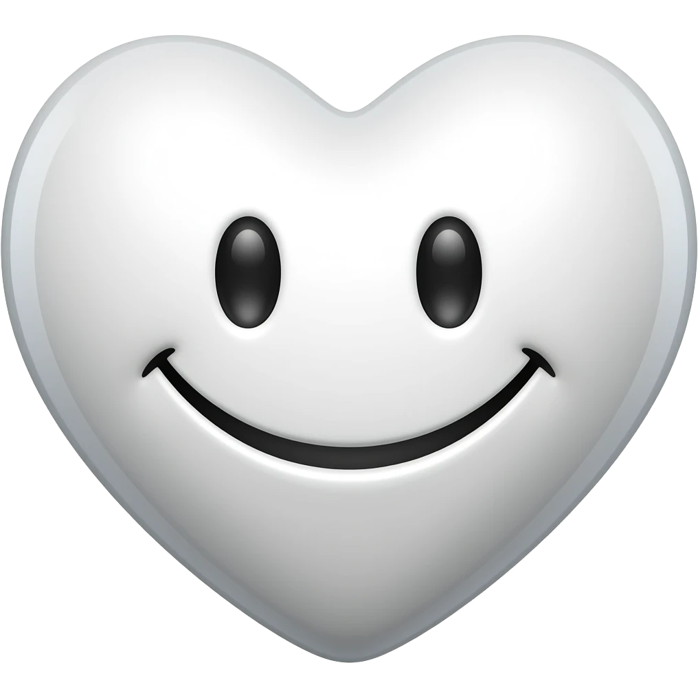 Gülen beyaz kalp emoji