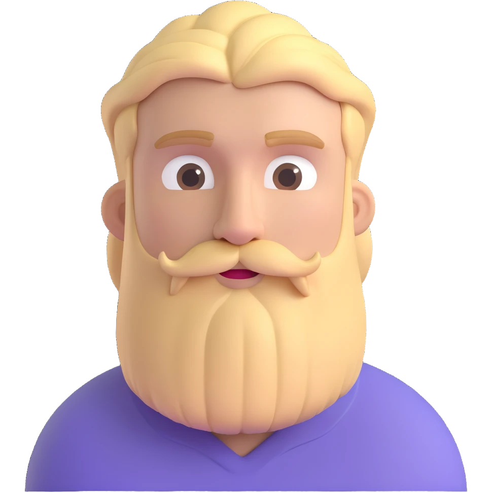blonde guy with a beard, neutral expression, upper body emoji