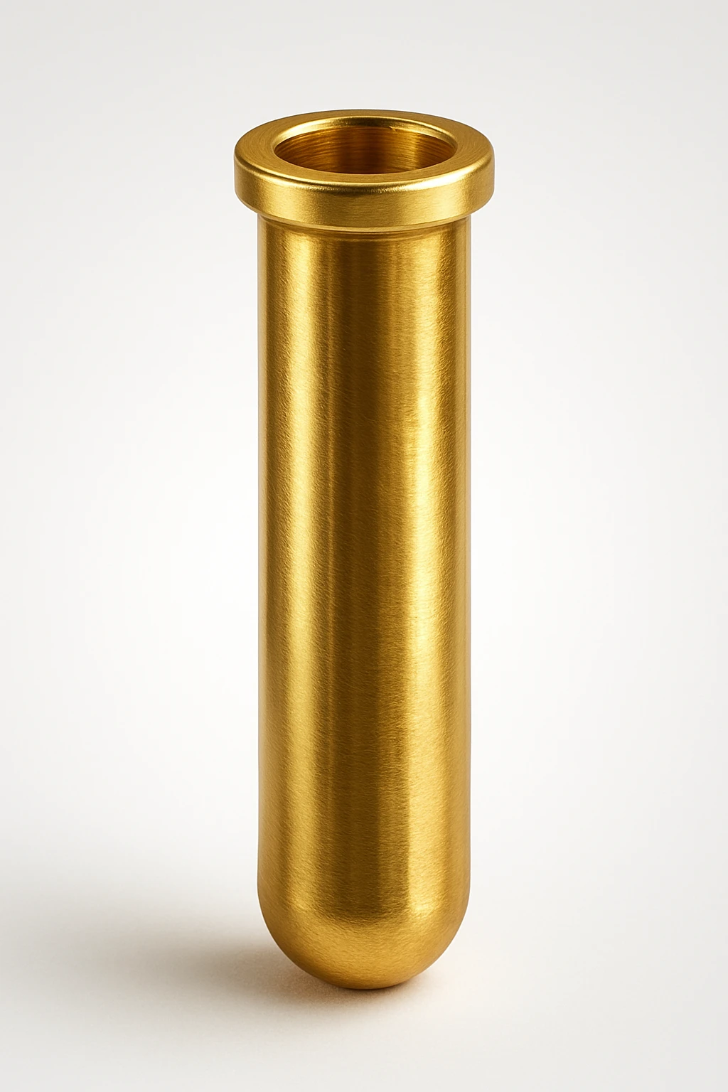 golden test tube, stylized, reflective gold, simple background, no text emoji