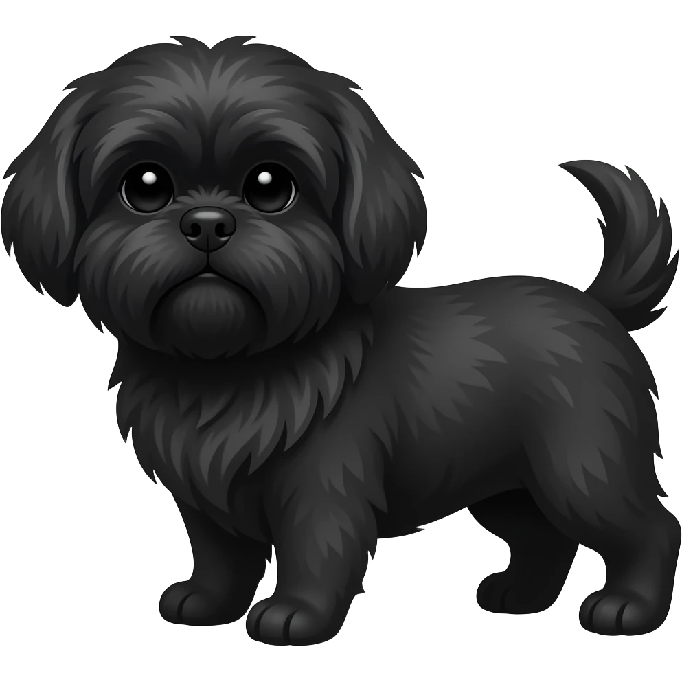 Keep this photo but change to black shih tzu dog emoji