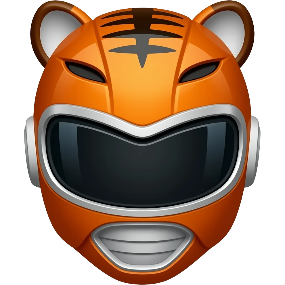 Orange tiger power ranger helmet emoji