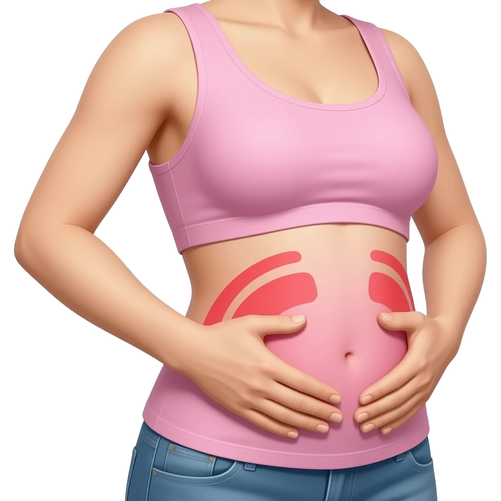 Me massaging the front back to woman which is Stomach emoji