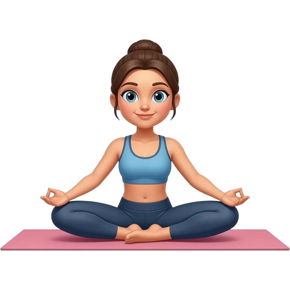 A fit woman doing an split wide open yoga gym flexibility wearing yoga gym outfit emoji