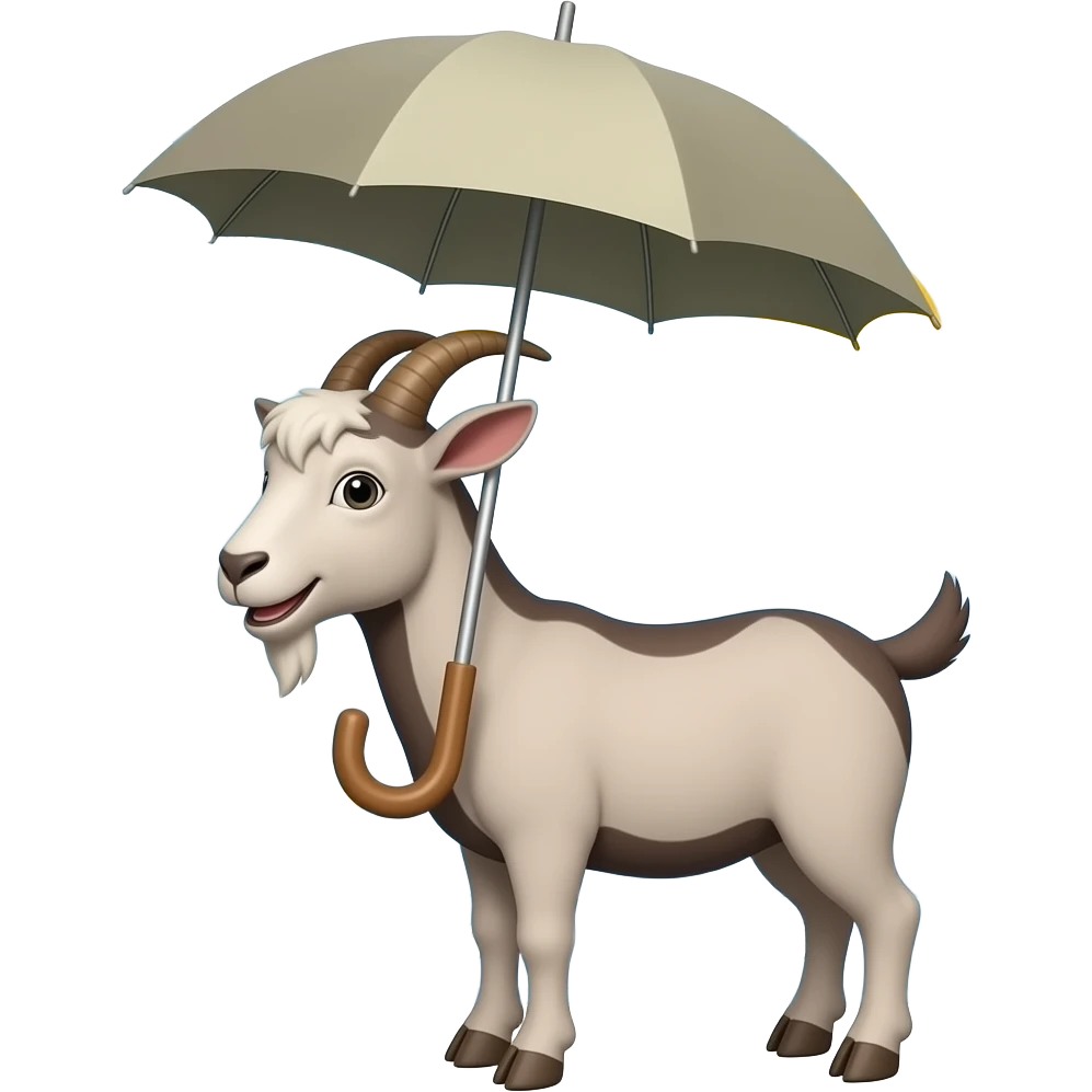 goat holding umbrella in front of a 4 day weather forcast emoji