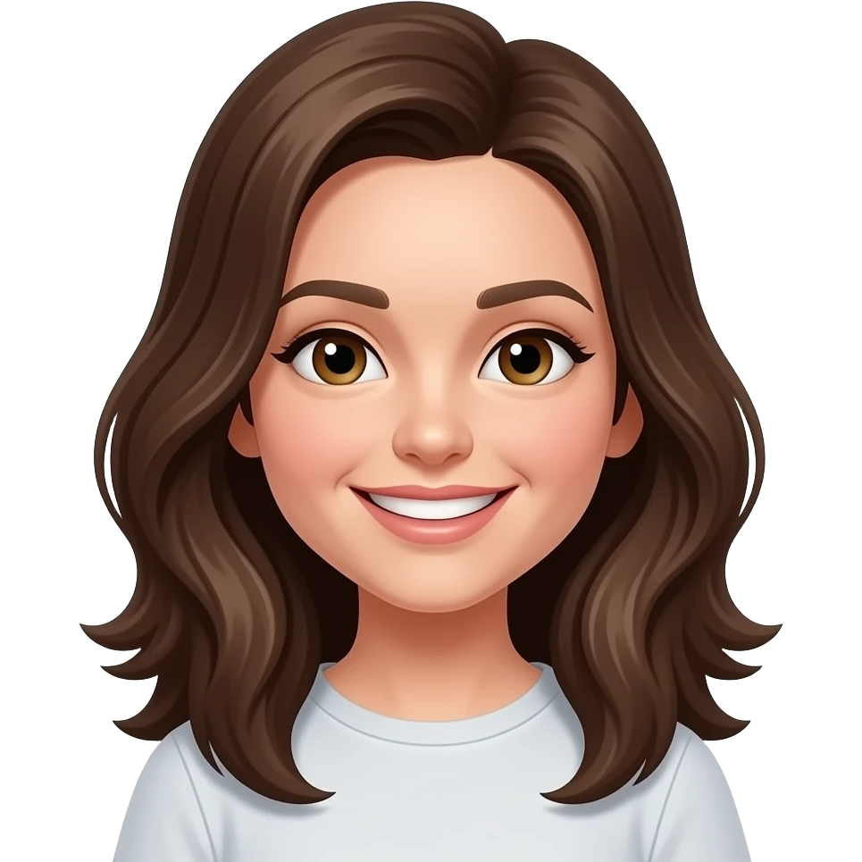 brunett hair smiling emoji