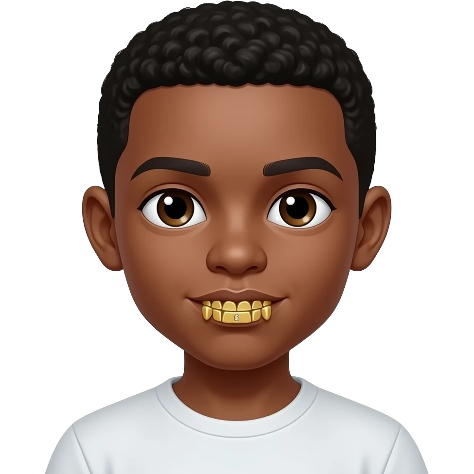 Black boy with one eye with gold grillz emoji