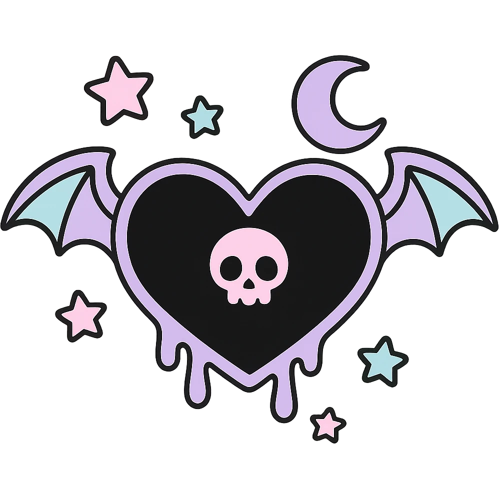 pastel goth black object remove background emoji