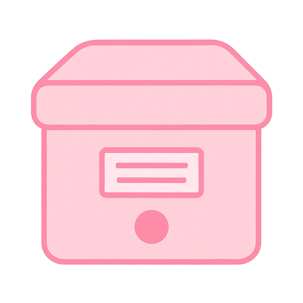 soft pastel pink archive box, no text emoji