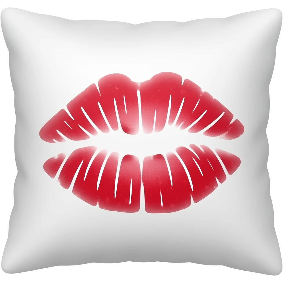 A lipstick-stained pillowcase emoji