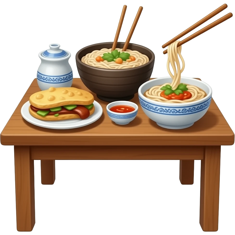 Chinese food on table emoji