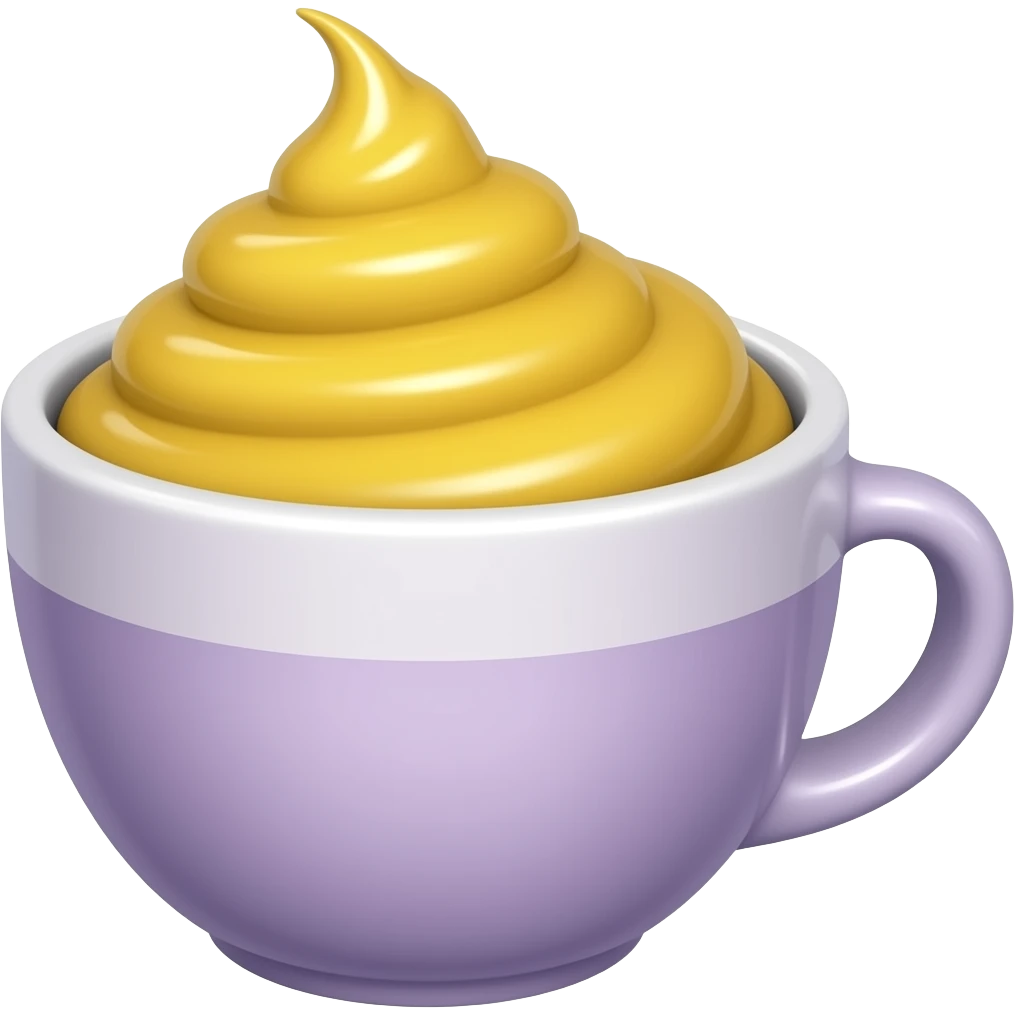 violet mustard in a cup emoji
