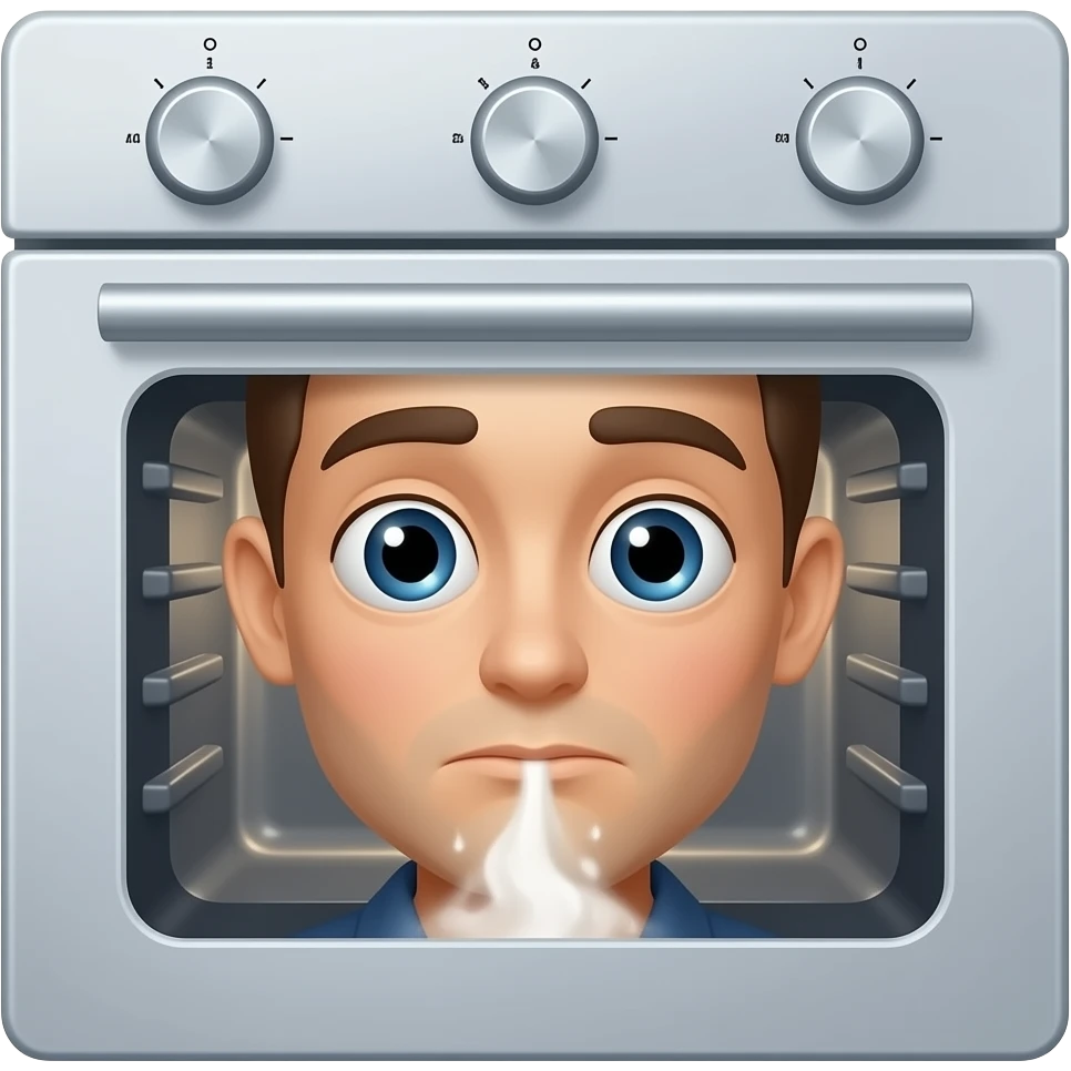a person that is pissing into an oven emoji