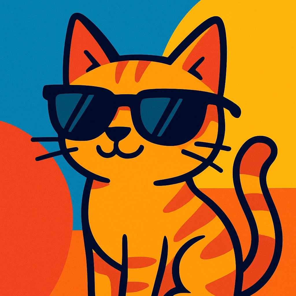 A cat wearing sunglasses emoji