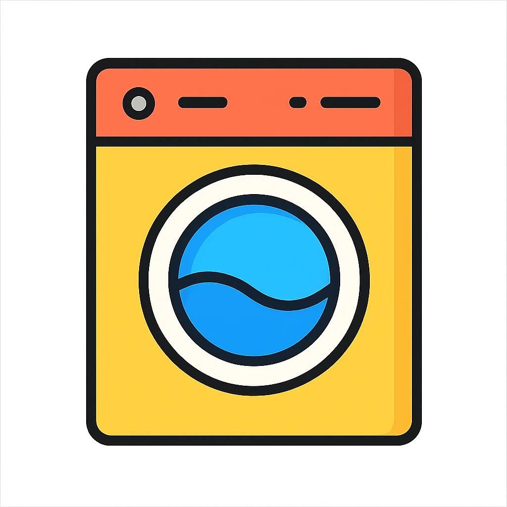 washing machine, simple, iconic, modern style emoji