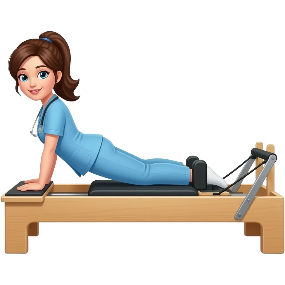female Health Care Worker doing pilates emoji