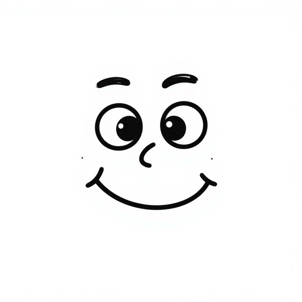 smiling face, hand-drawn style emoji