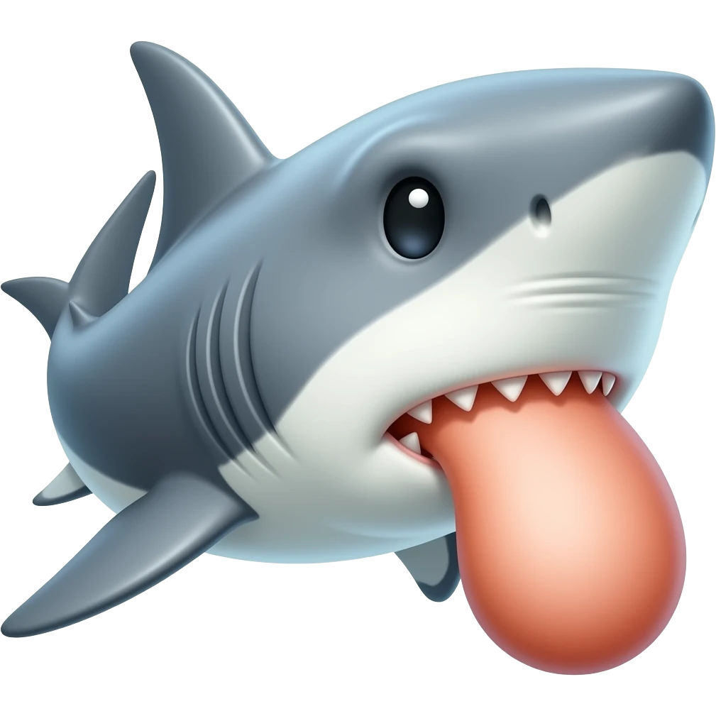 Shark with a long and girthy erect penis emoji