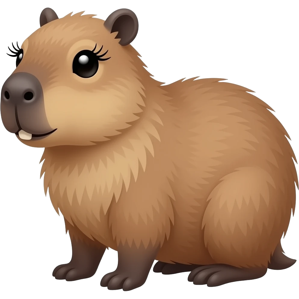 a capybara with long lashes emoji