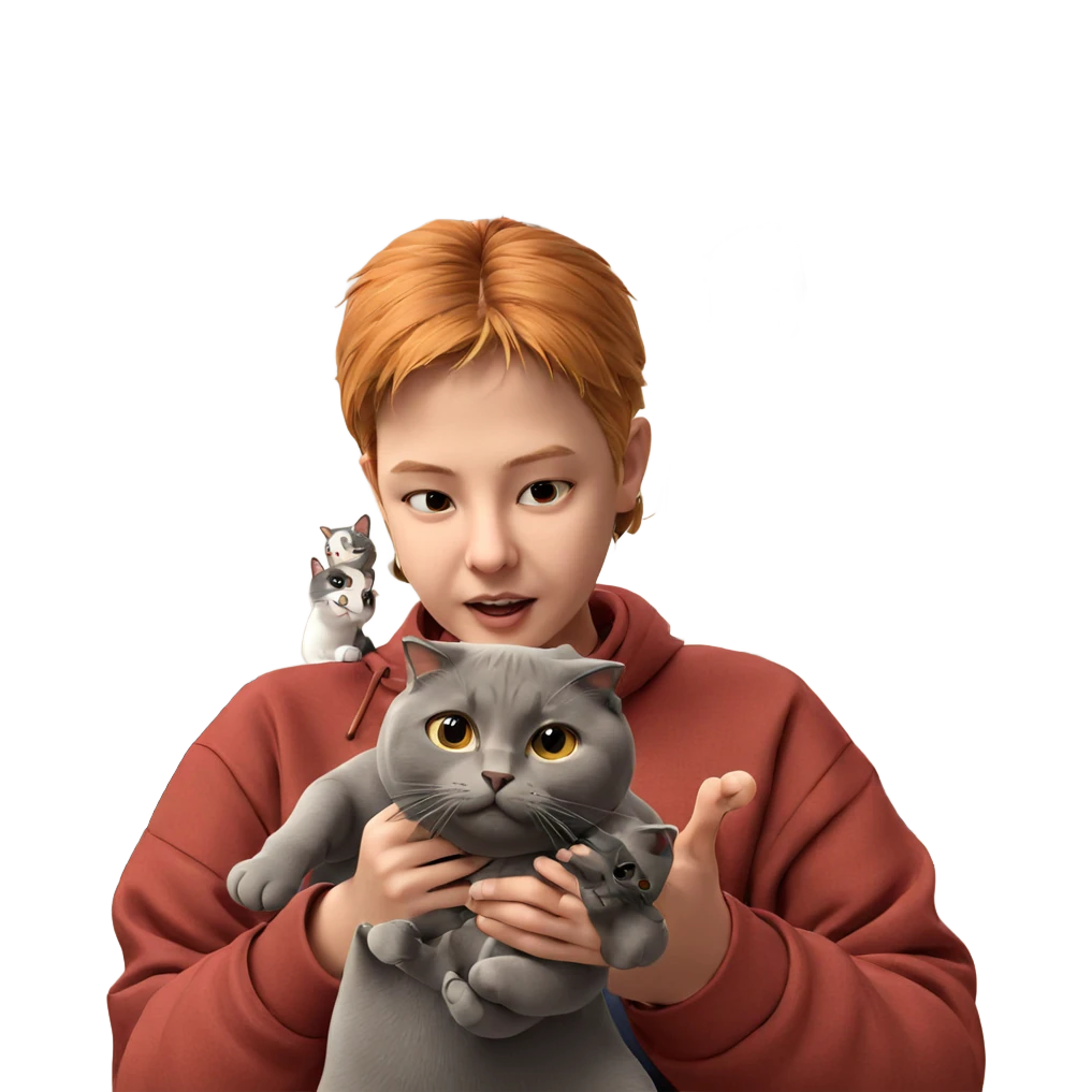 girl with cat by window emoji