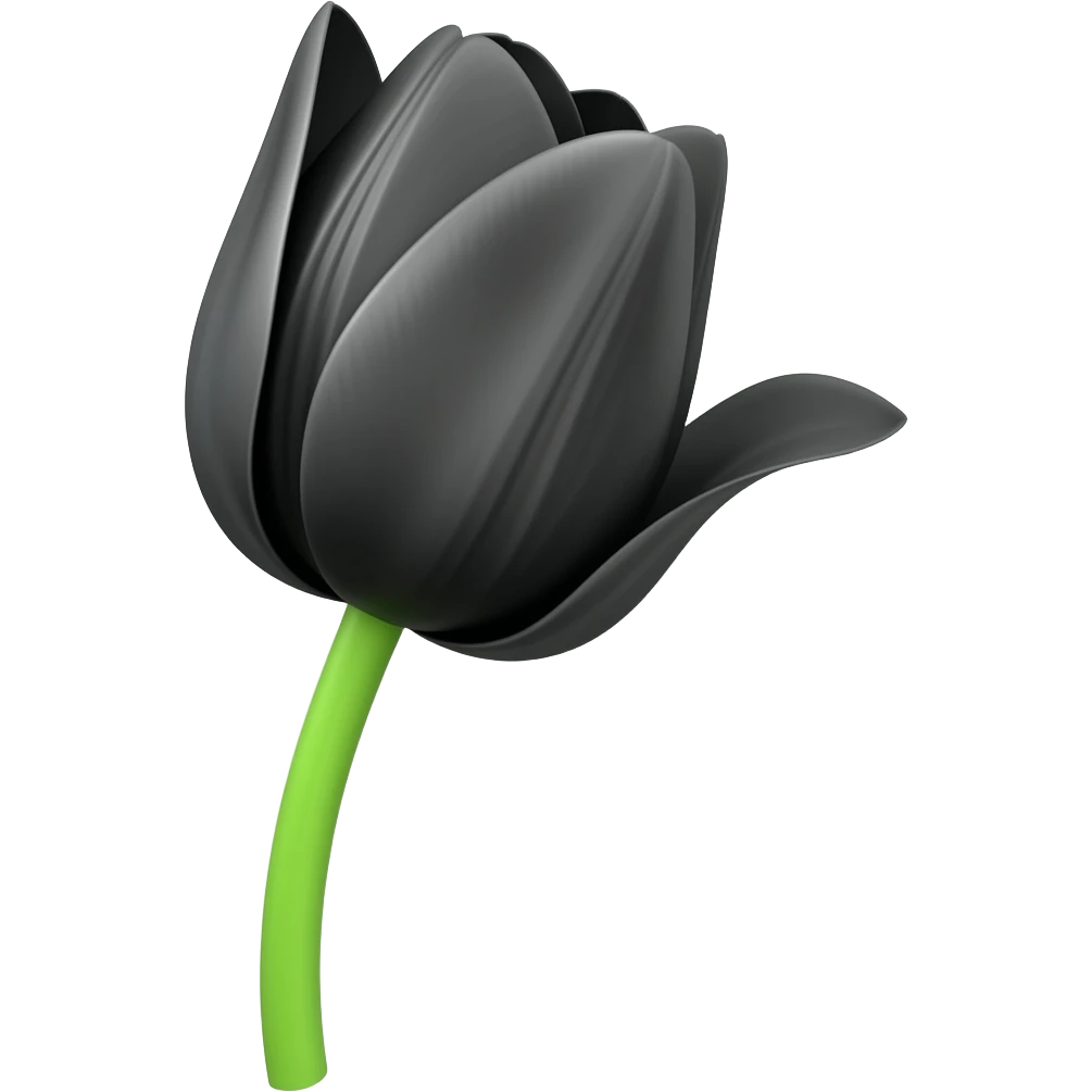 Black tulip with stem  emoji emoji