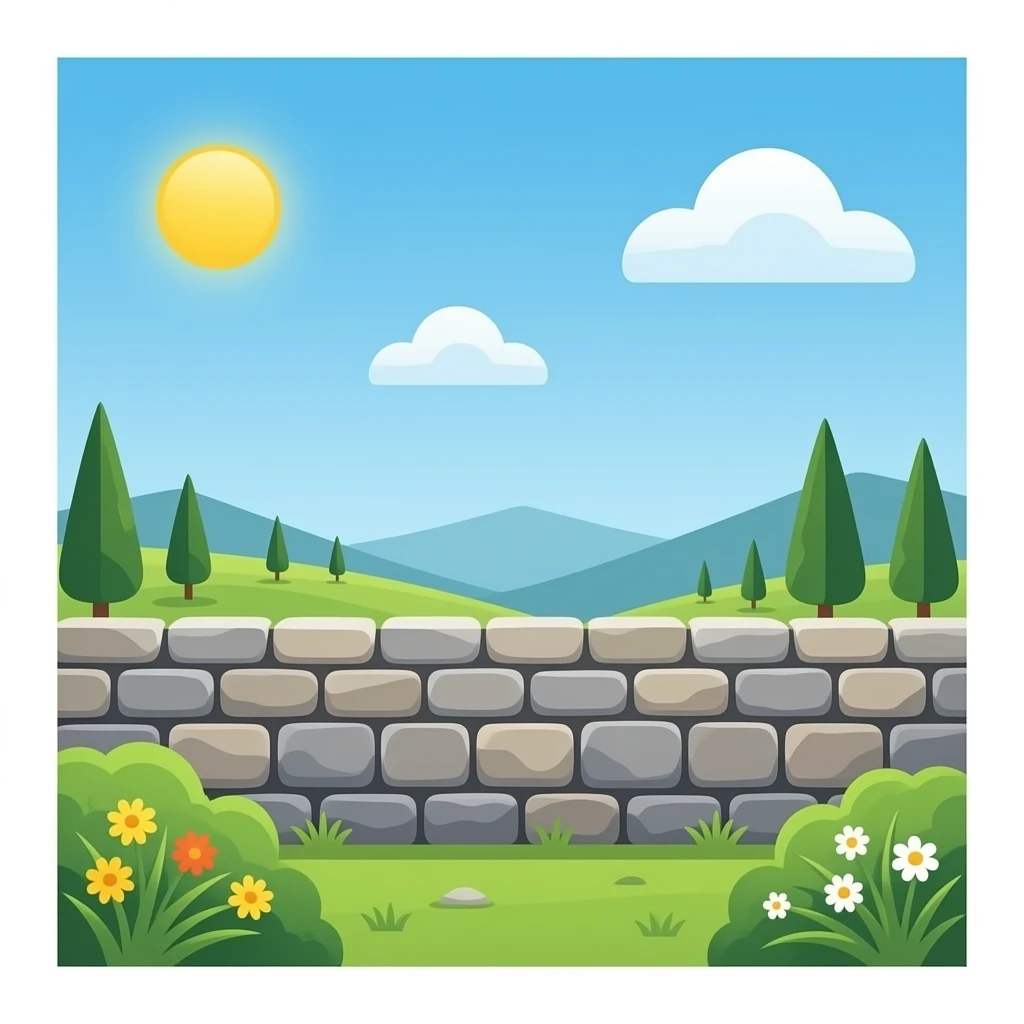 una pared de piedra emoji