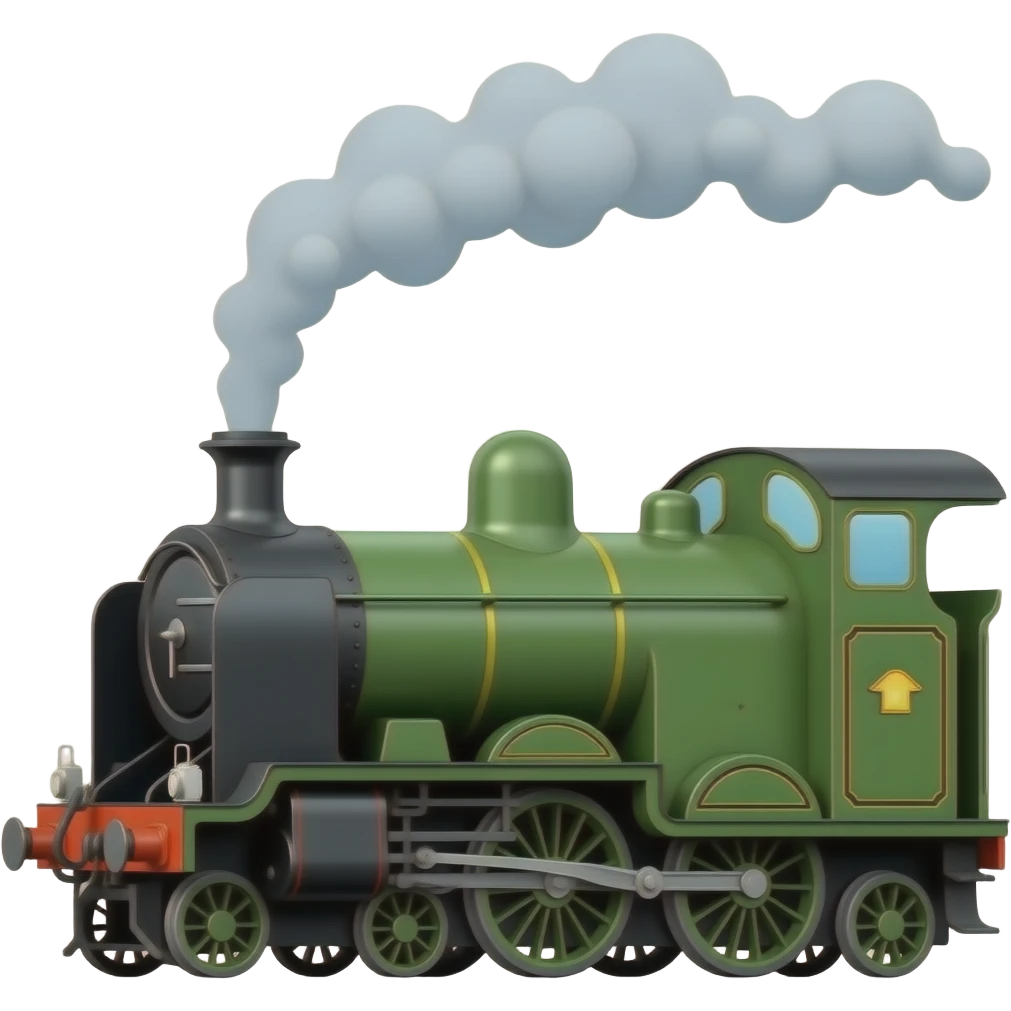 Green british steam train emoji