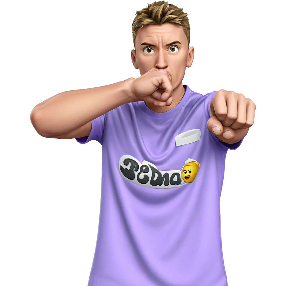 boy in purple shirt punch emoji