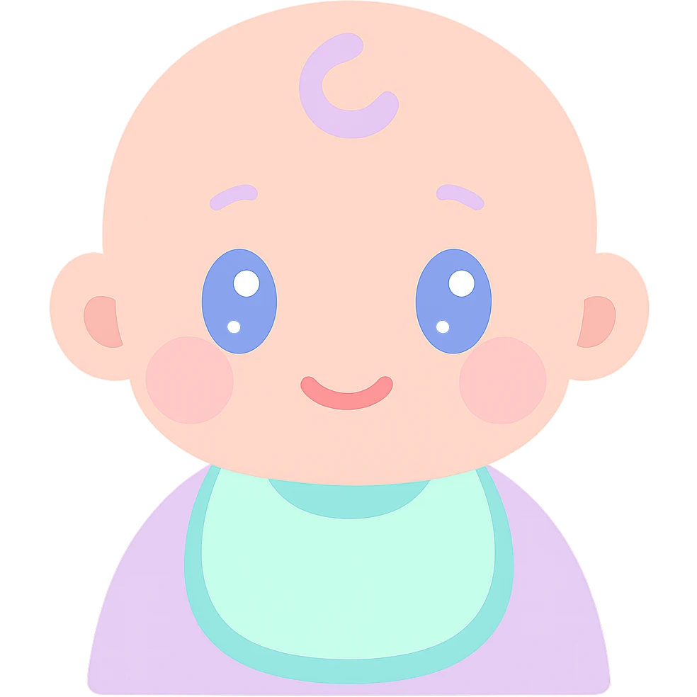 bébé avec un bavoir, illustration mignonne, couleurs douces emoji