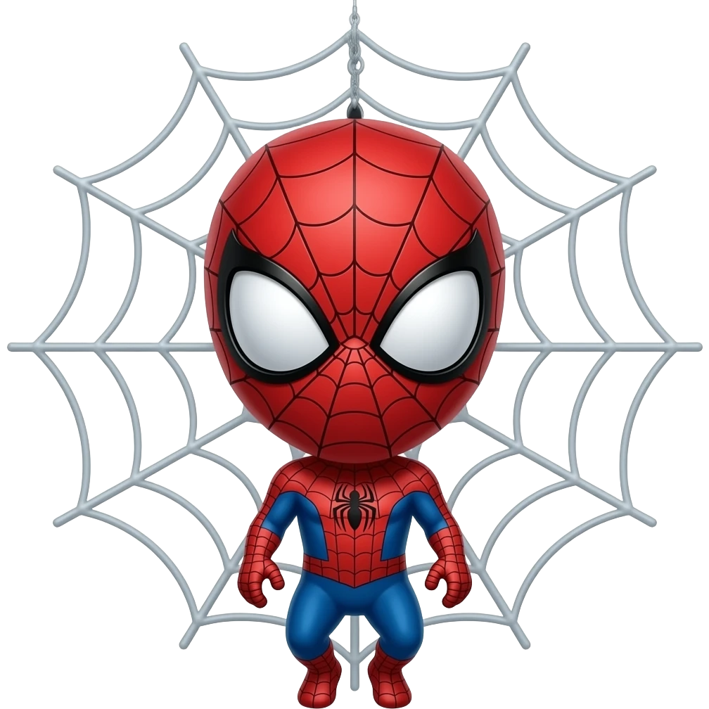 Hey i want small spiderman hanging with web emoji emoji