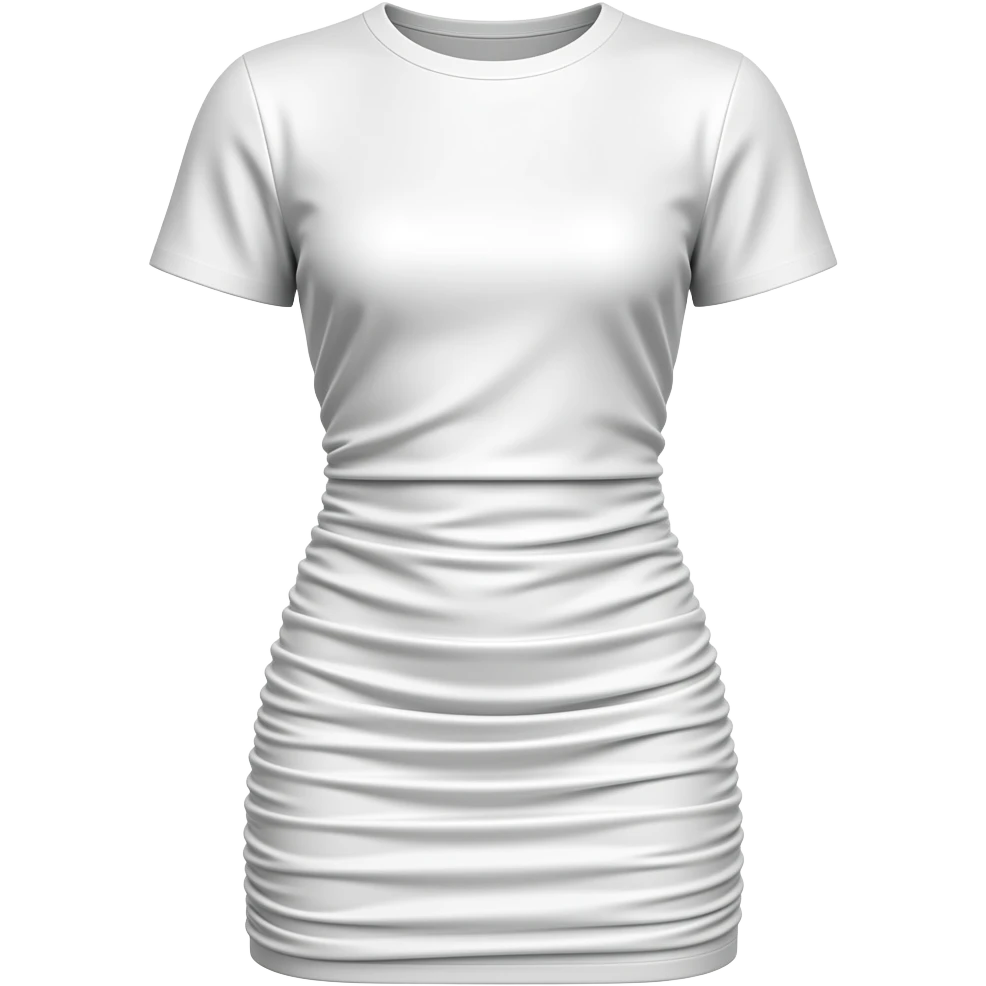 white short sleeve Satin Ruche Maxi T shirt Dress emoji
