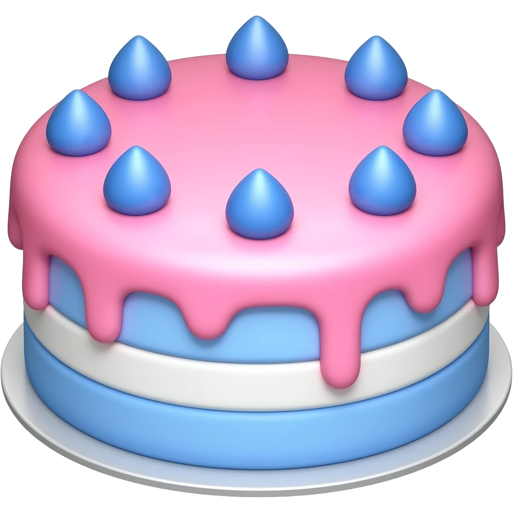 cake pink and blue emoji