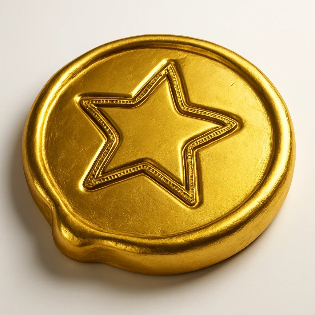 dalgona candy with star shape, inspired by Squid Game, gold style emoji