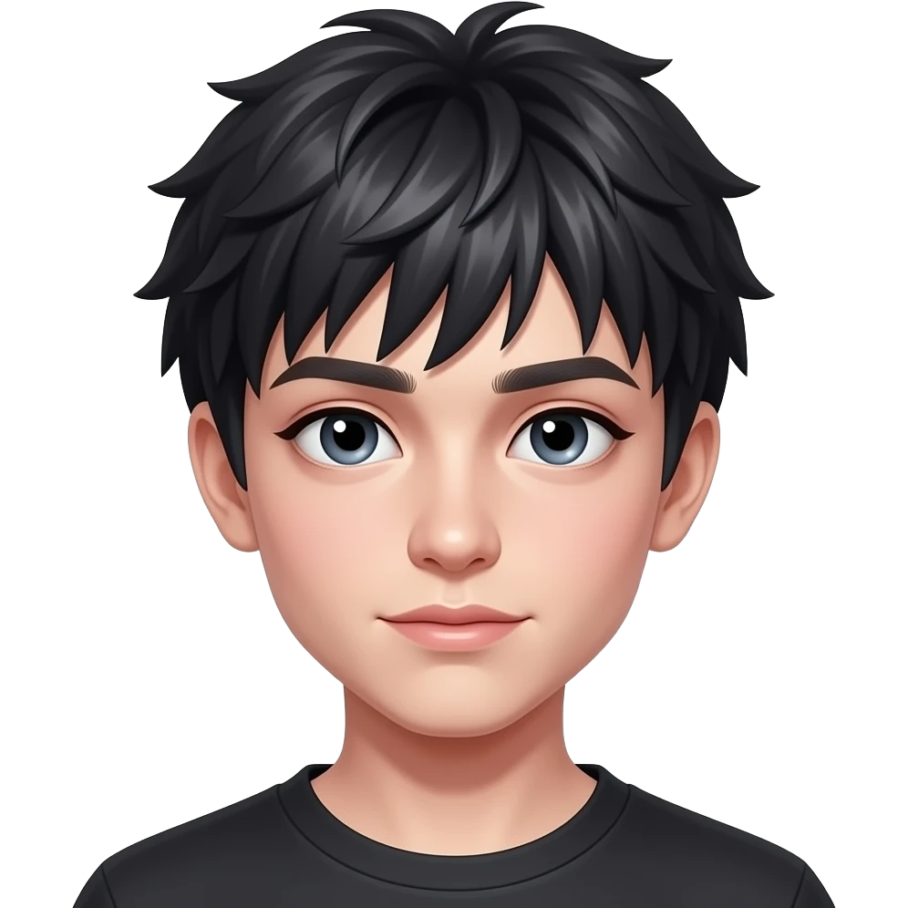 18 years girly white femboy with make and dark hair emoji