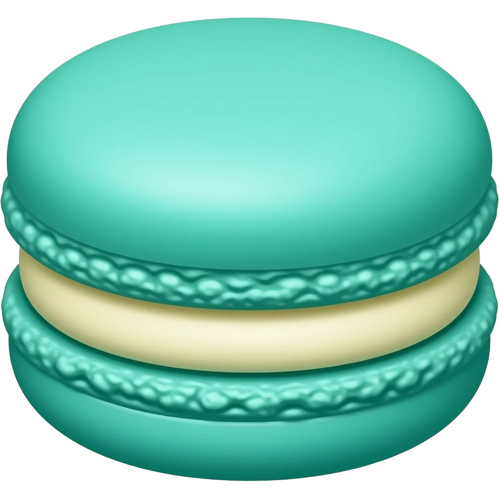 macarron dulce, en color turqueza emoji