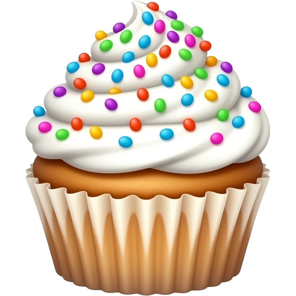 Cupcakes sprinkled with colored sugar sprinkles. emoji