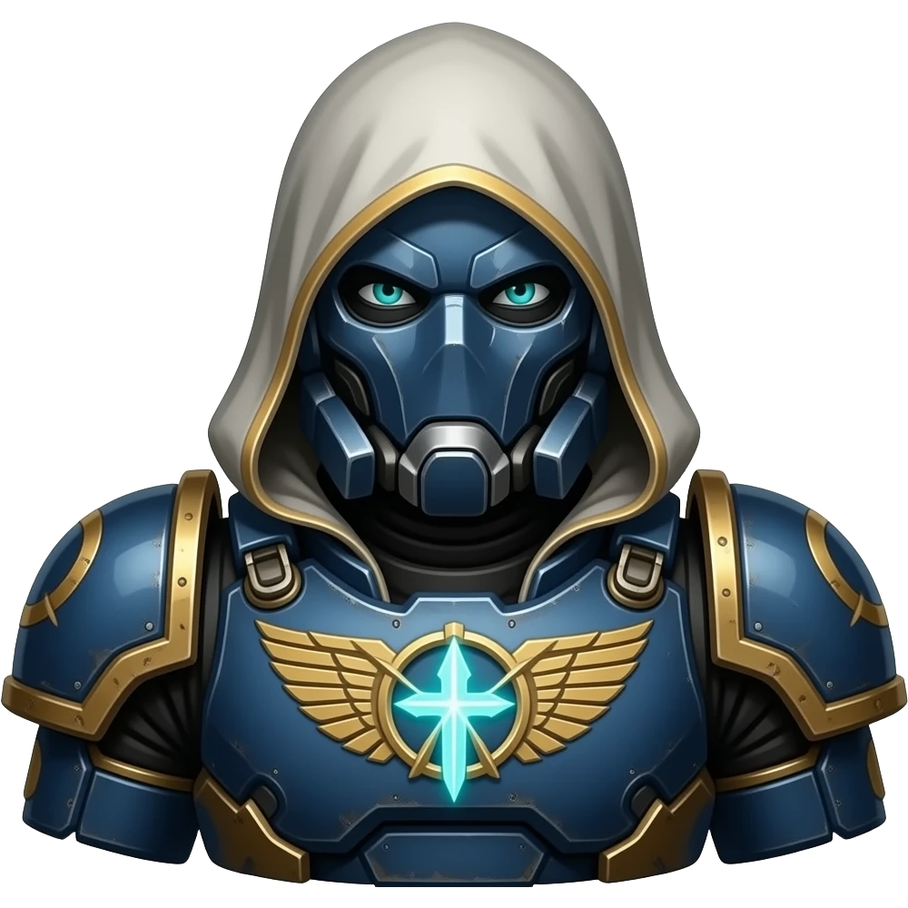 pixel art, warhammer 40k tech priest, headshot emoji