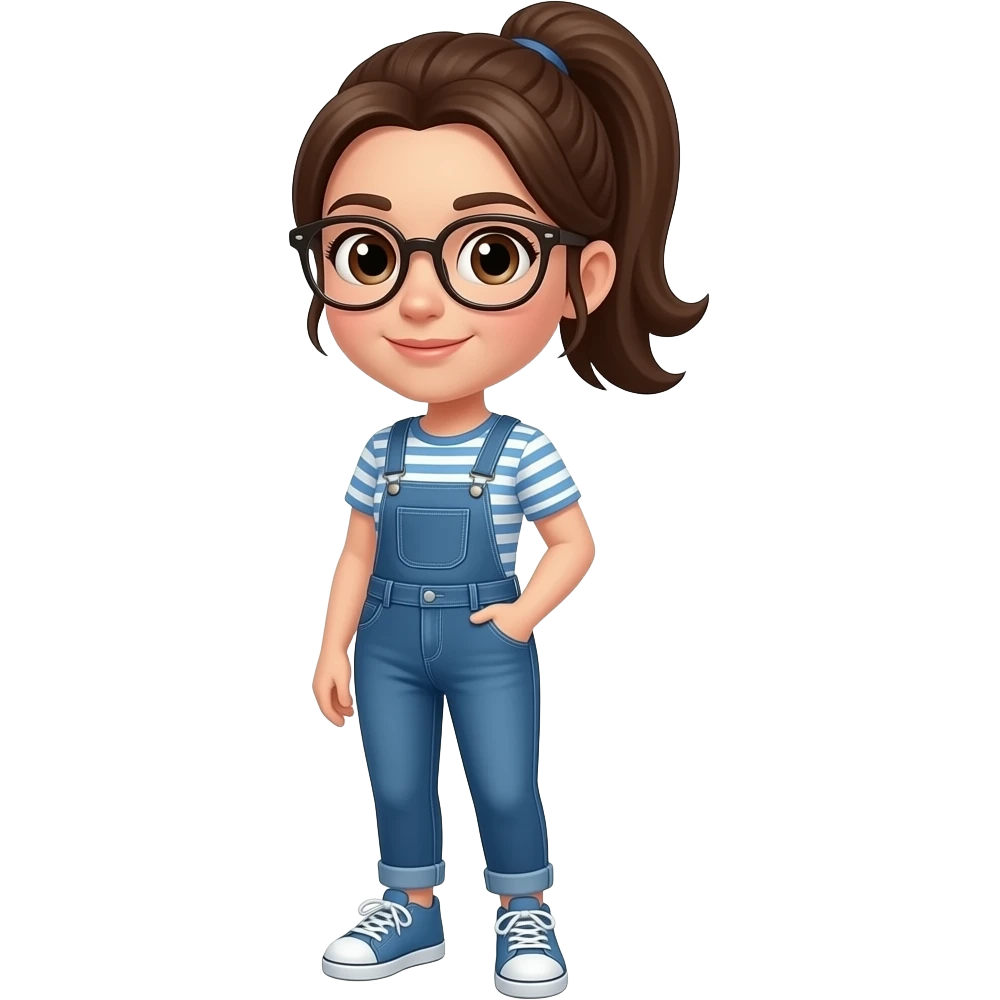 Brown pulled back pony tail emoji