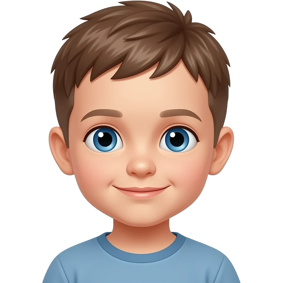Stunning little boy with very short straight light brown hair blue eyes emoji