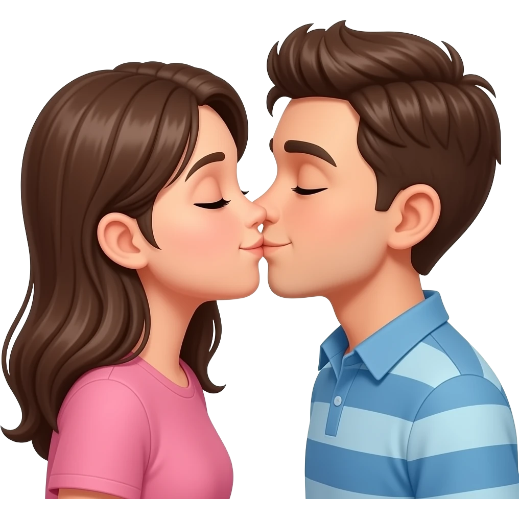 Girl' and boy kiss 😘 emoji emoji